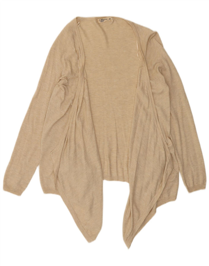 Fat Face Haut Cardigan Ouvert Asymétrique pour Femme UK 12 Beige Moyen Moucheté