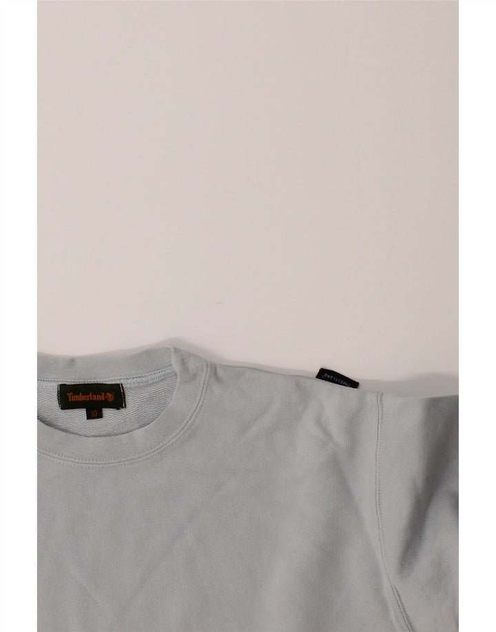 TIMBERLAND Boys Graphic Top Long Sleeve 9-10 Years Blue Cotton Vintage Timberland and Second-Hand Timberland from Messina Hembry 