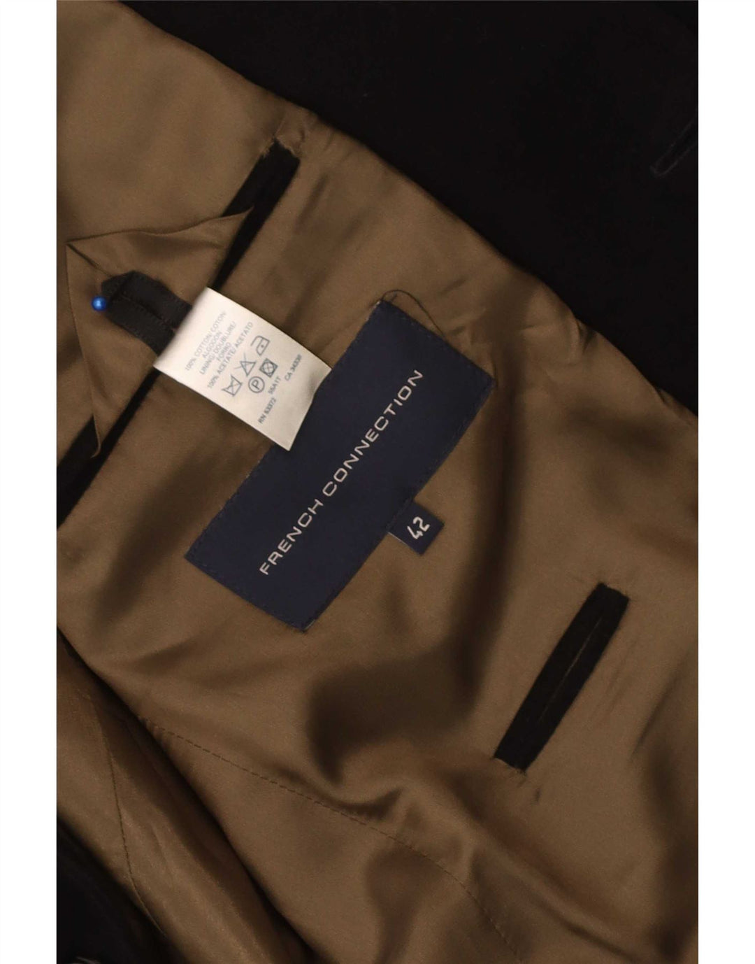 French Connection Veste Blazer 2 Boutons Homme UK 42 XL Coton Noir