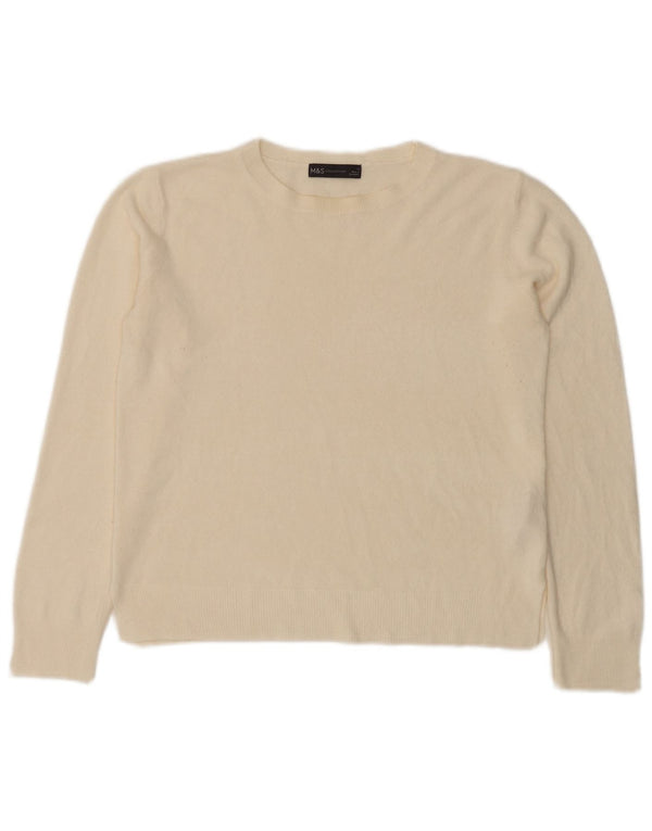 Marks & Spencer Pull à col rond pour femme UK 14 Medium Off White
