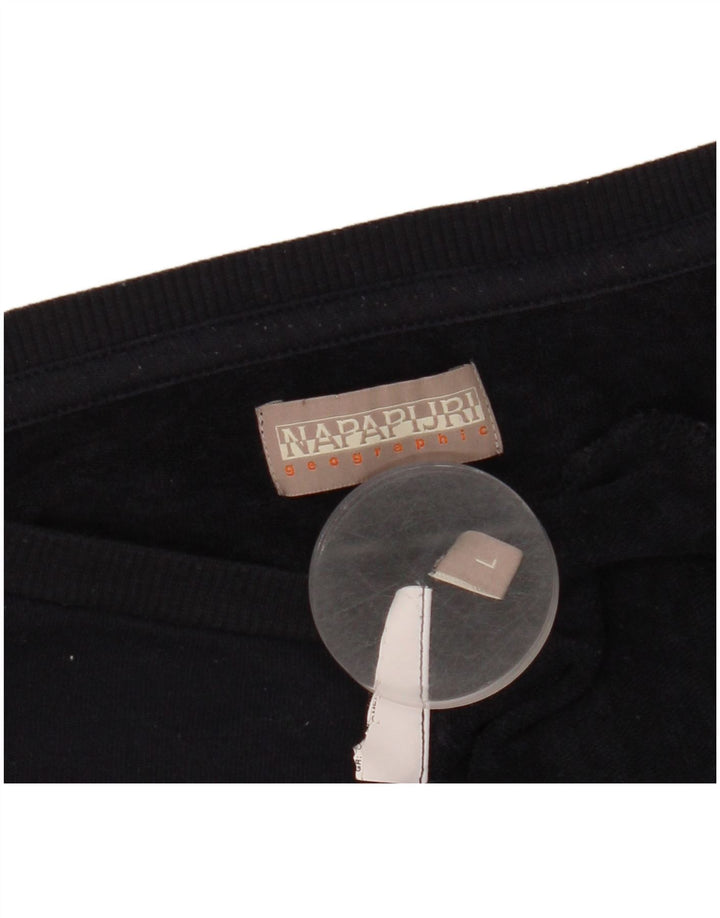 NAPAPIJRI Sweat-shirt graphique pour femme UK 14 Large Bleu marine