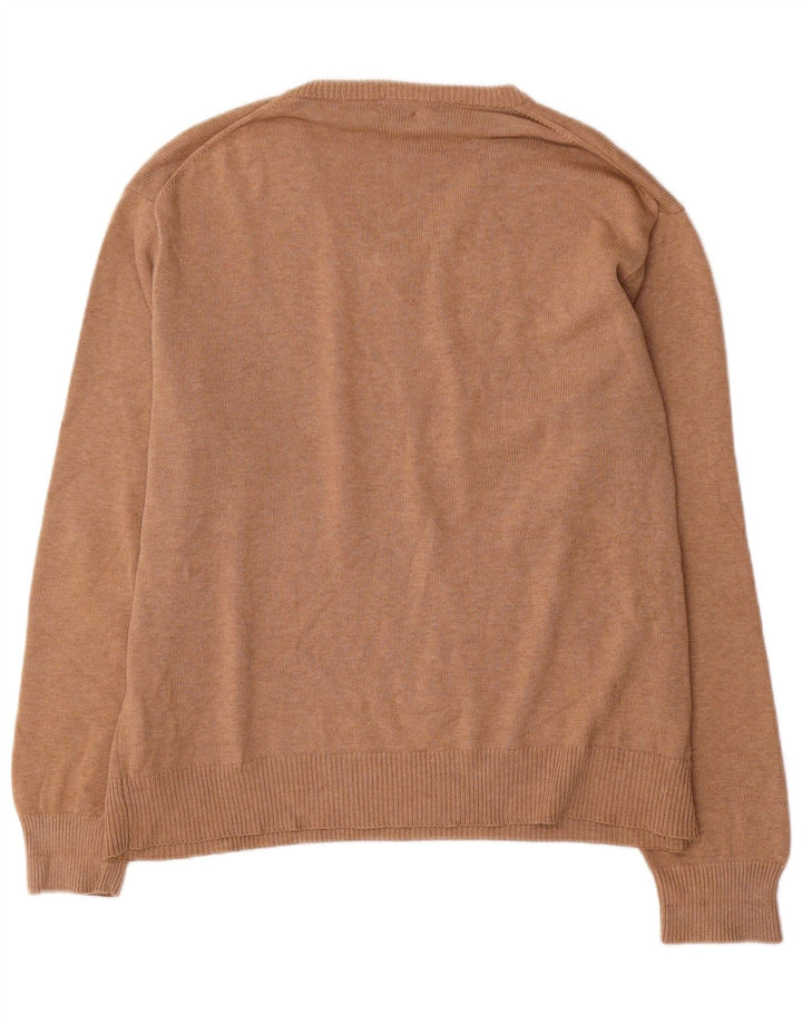 Gant Pull col V pour homme en coton marron Taille L