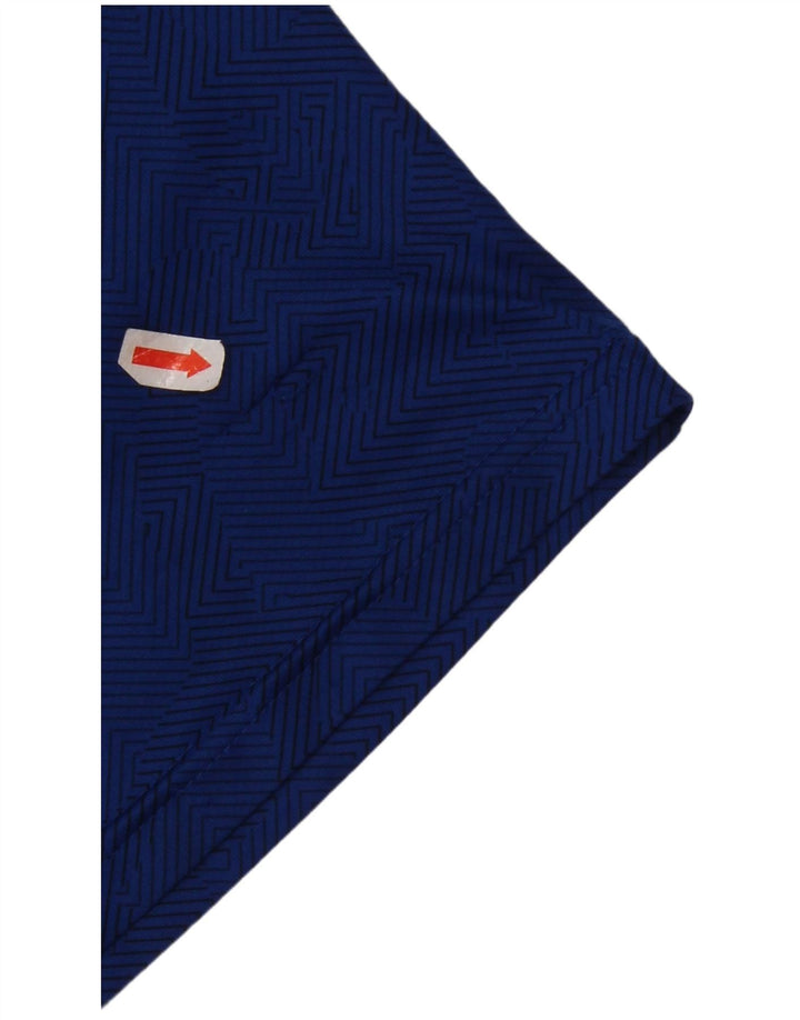 Adidas Climalite T-Shirt Top Petit Bleu Géométrique Polyester