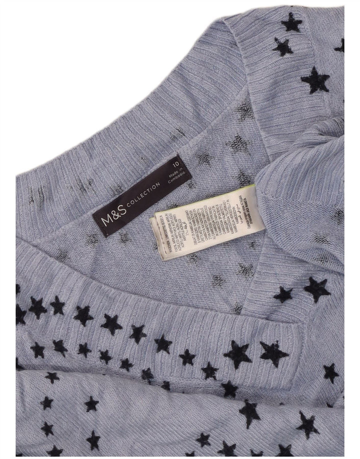 Marks & Spencer Pull à col en V pour femme Motif abstrait UK 10 Small B