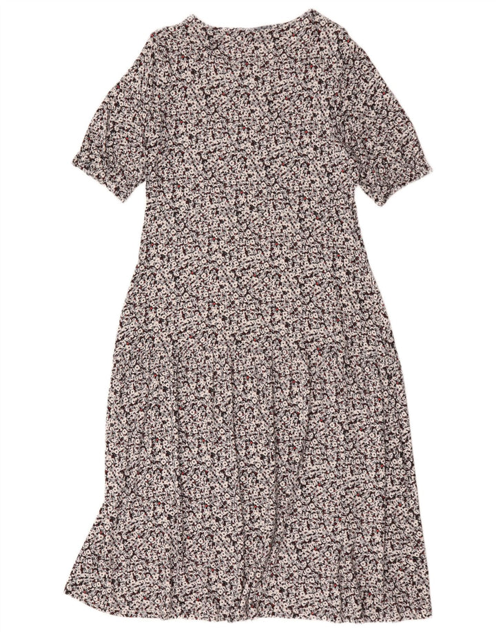 Marks & Spencer Robe longue pour femme UK 44 en viscose florale noire moyenne