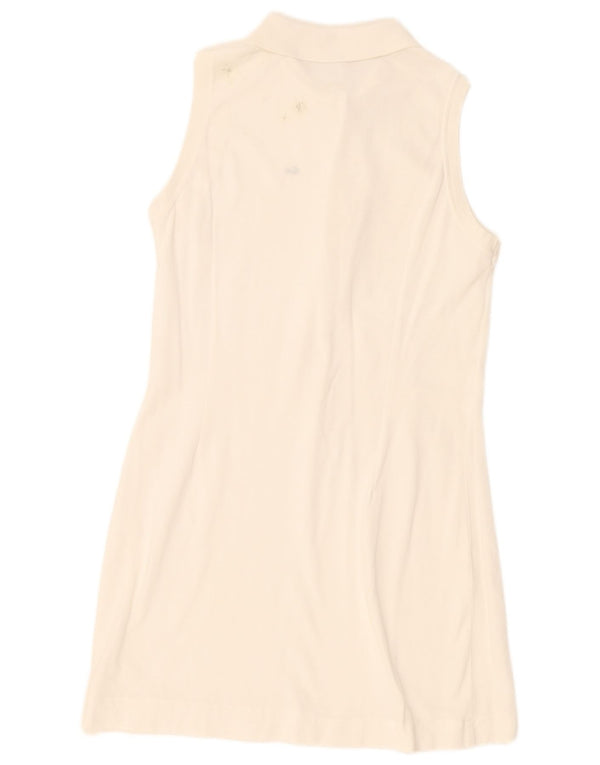 Lacoste Robe polo sans manches pour femme Taille 46 XL Blanc