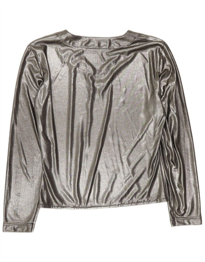 Prestige Chemisier à manches longues pour femme UK 12 Medium Argent Polyester