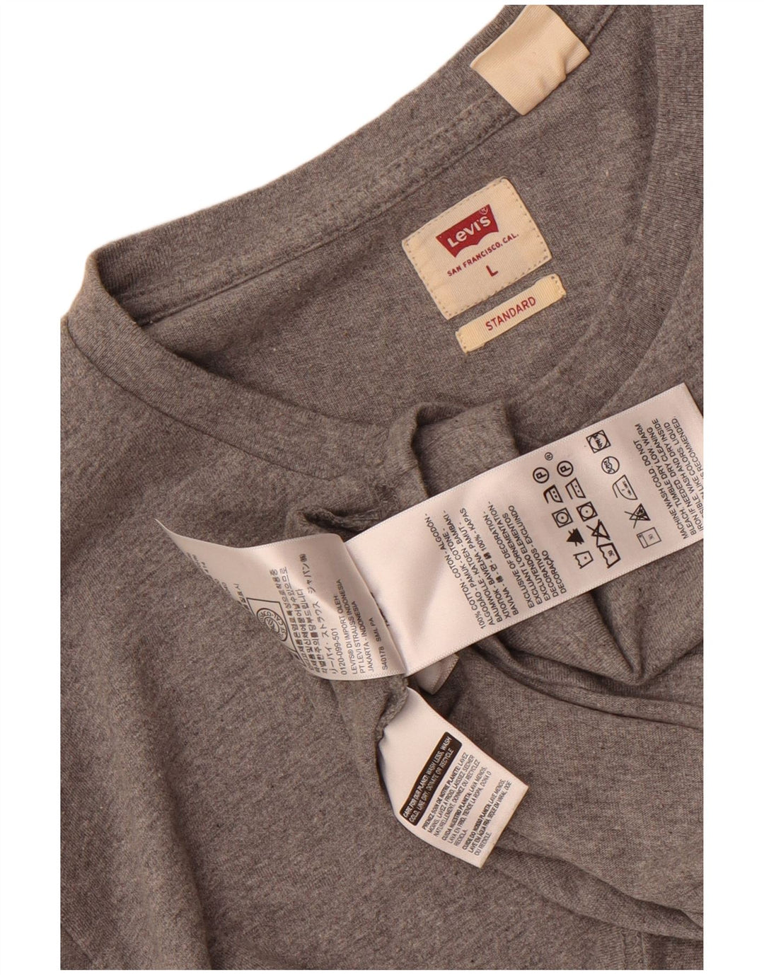 Levi's Haut Coupe Standard à Manches Longues Homme Gris Moucheté Coton