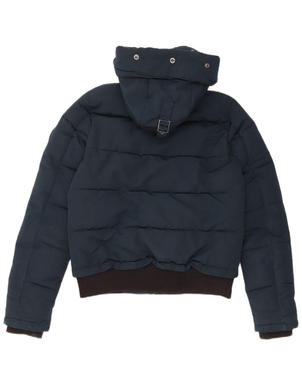 Superdry Veste matelassée surdimensionnée à capuche pour femme UK 10 Small Bleu marine