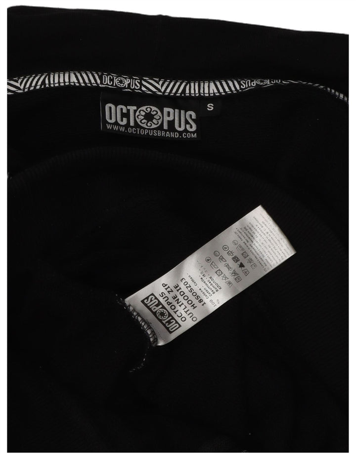 Octopus Pull à capuche zippé graphique pour homme Petit coton noir