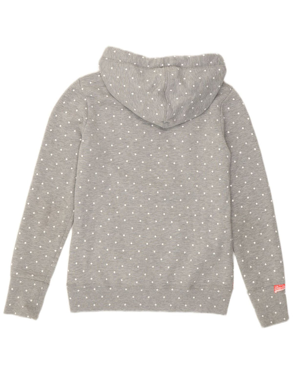Superdry Pull à capuche surdimensionné pour femme UK 10 Petit gris à pois