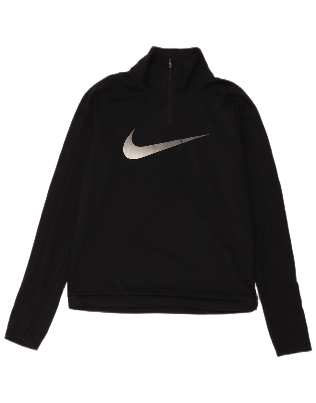 Nike Haut de survêtement Dri Fit à col zippé pour femme UK 10 Petit Noir