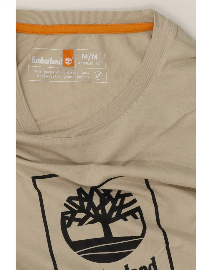 Timberland Tee-Shirt Regular Fit Graphic Homme Beige Moyen Coton