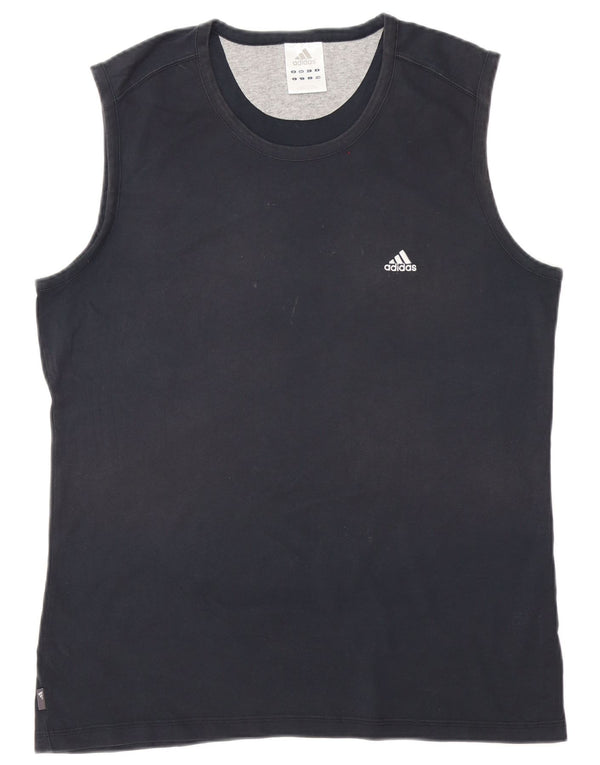 Adidas Débardeur Homme Grand Bleu Marine Coton