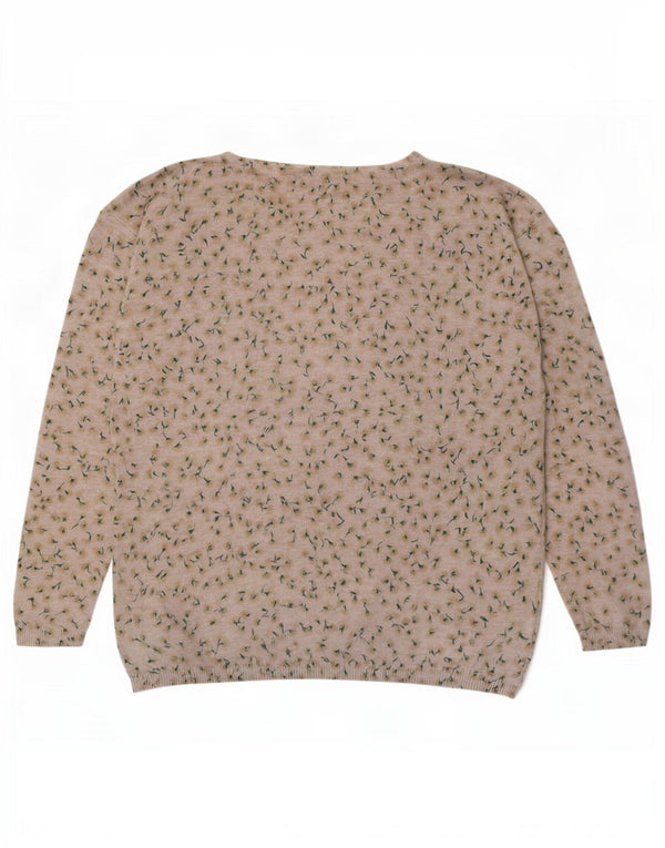 Fat Face Pull col bateau pour femme en coton floral beige moyen UK 12