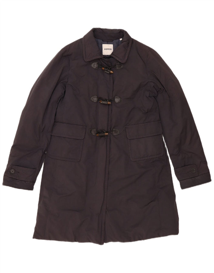 Aspesi Duffle Coat Femme UK 16 Large Bleu Marine Polyester