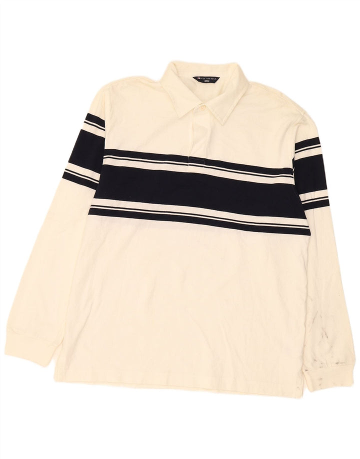 Marks & Spencer Polo Blue Harbor Homme Blanc Cassé Moyen Rayé