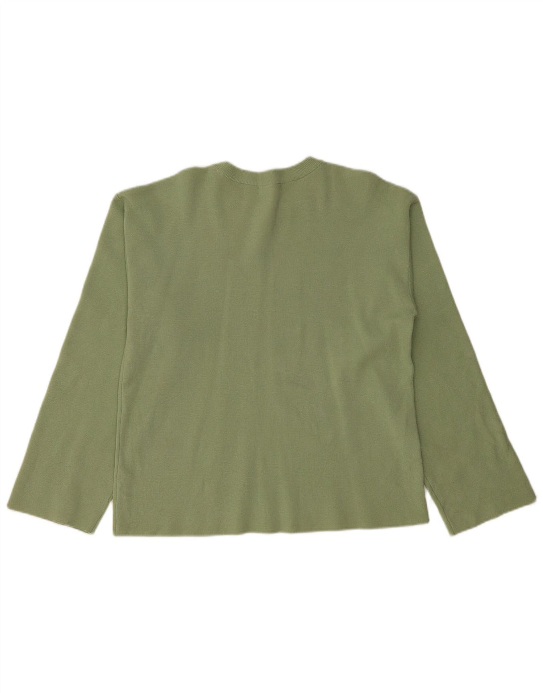 MARKS & SPENCER Pull à col rond pour femme UK 16 Grand coton vert