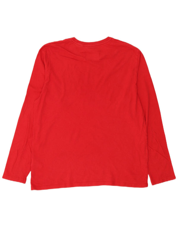Superdry Homme Graphique Top Manches Longues 3XL Rouge Coton Moderne