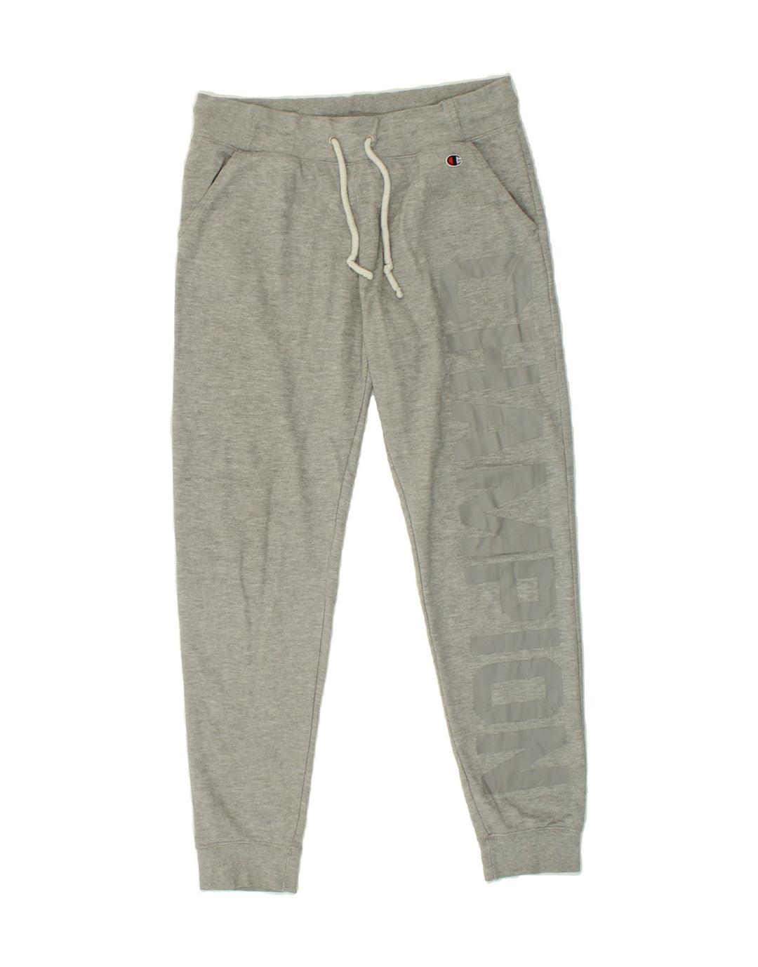 CHAMPION Womens Graphic Tracksuit Trousers Joggers UK 14 Medium Grey Vintage Champion and Second-Hand Champion from Messina Hembry 