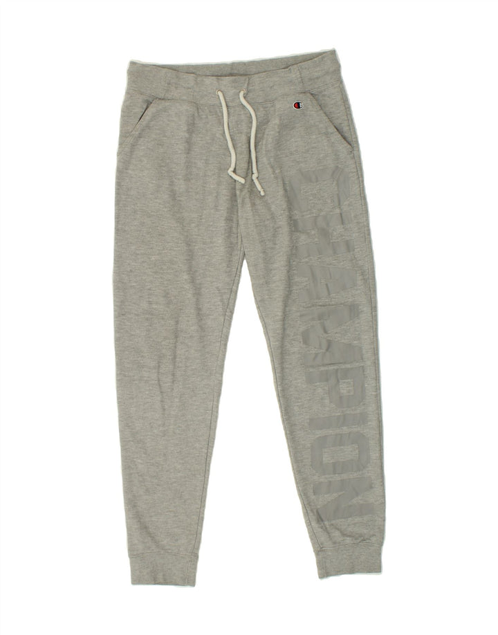 CHAMPION Womens Graphic Tracksuit Trousers Joggers UK 14 Medium Grey Vintage Champion and Second-Hand Champion from Messina Hembry 