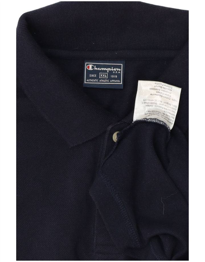 CHAMPION Polo à Manches Longues Homme 2XL Bleu Marine Coton