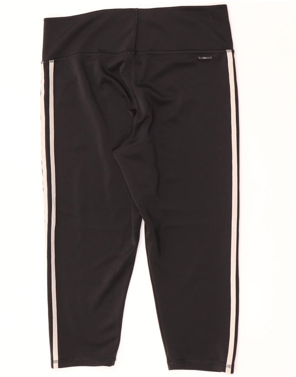 Adidas Climalite Capri Leggings UK 16/18 Large Noir Polyester