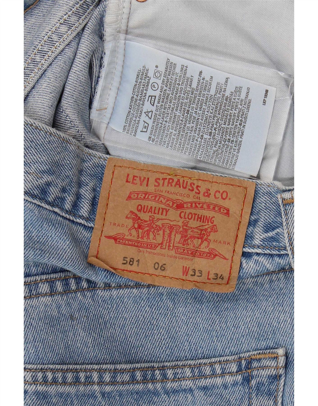 Levi's Jean Droit 581 Homme Bleu W33 L34 Coton