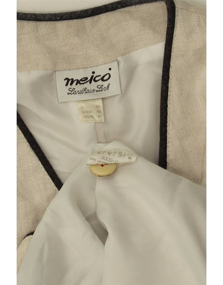 Meico Gilet Femme UK 14 Lin Blanc Moyen