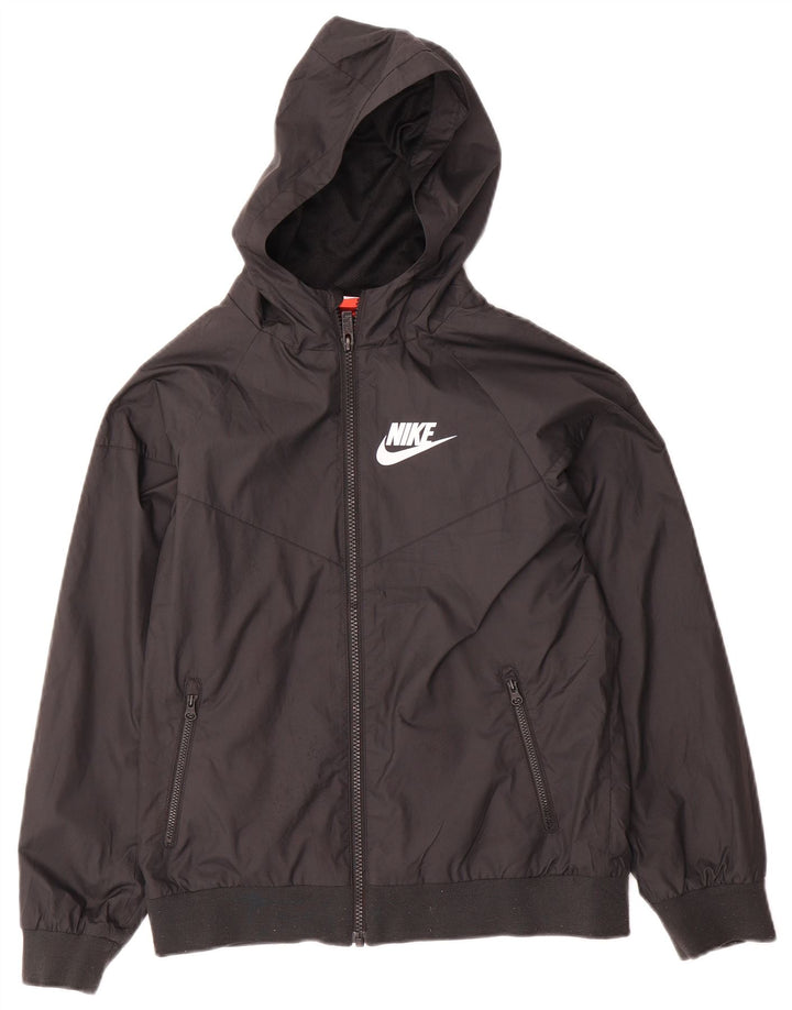 Veste de pluie à capuche Nike pour femme UK 12 Polyester noir moyen