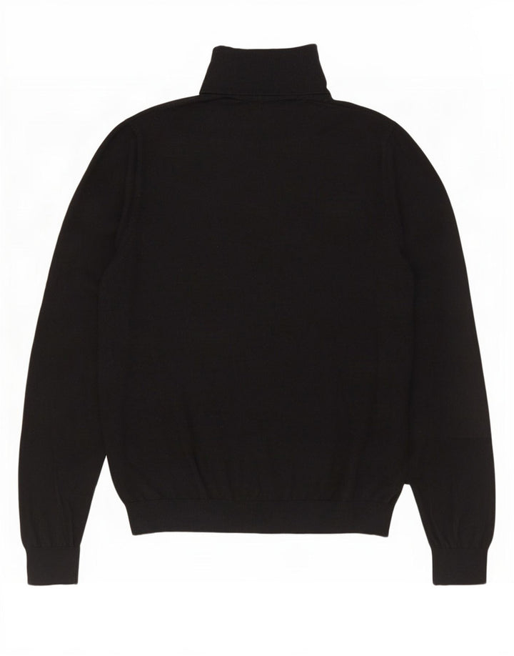Massimo Dutti Pull col roulé pour femme UK 16 Grand coton noir