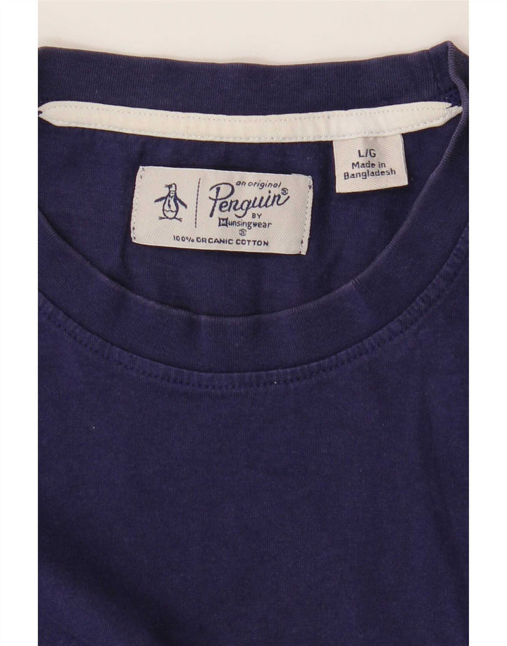 Penguin T-Shirt Homme Haut Large Bleu Marine Coton