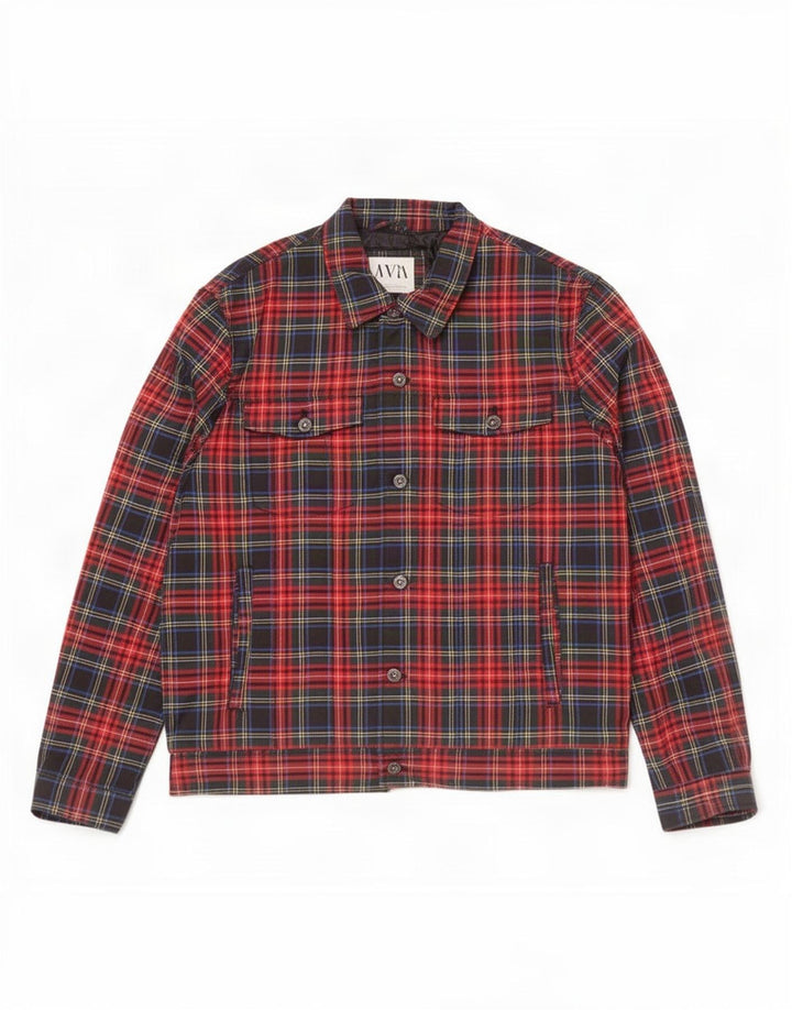 Zara Mens Bomber Jacket UK 40 Large Multicolore Plaid Polyester