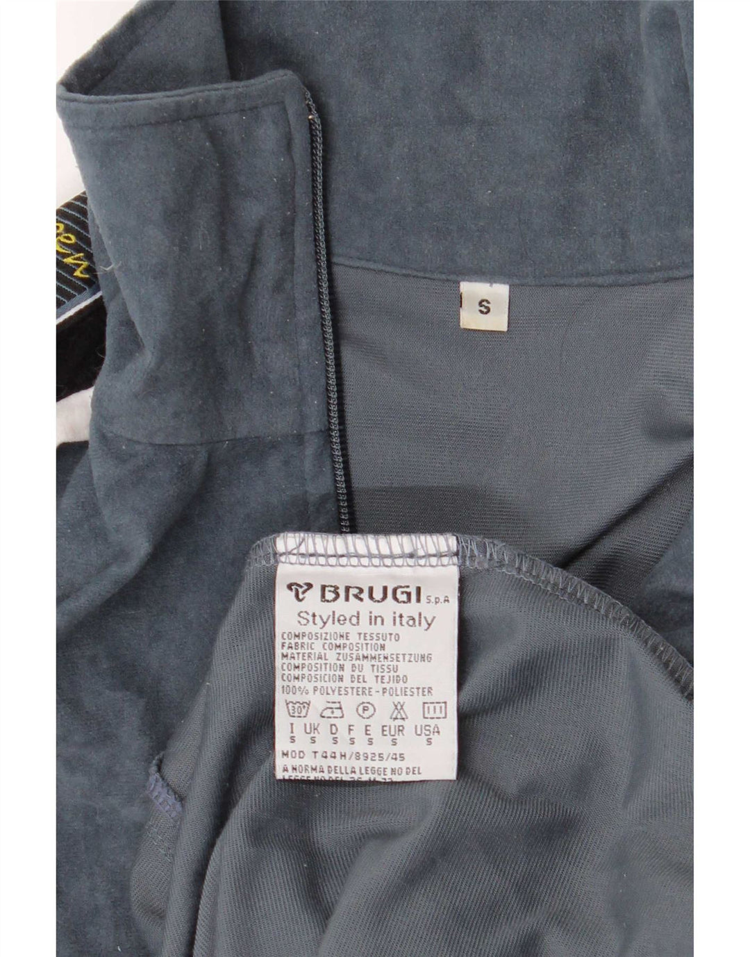 Brugi Veste de Survêtement Graphique en Velours pour Homme Petit Gris Colorblock