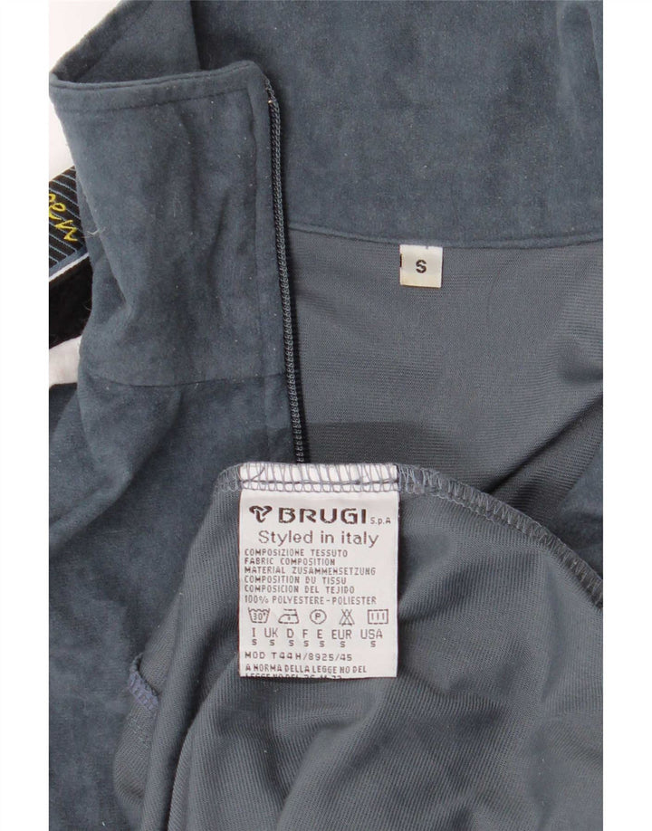Brugi Veste de Survêtement Graphique en Velours pour Homme Petit Gris Colorblock