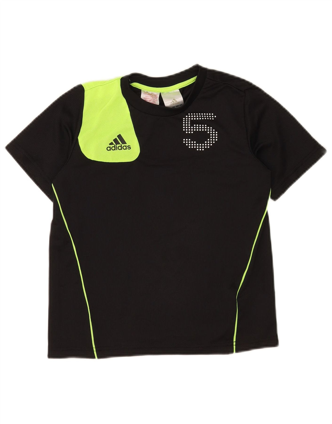 Adidas Garçons Graphic T-Shirt Top 9-10 ans Noir Colourblock Polyester