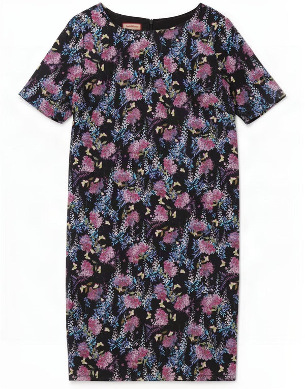 Joe Browns Robe droite pour femme UK 14 Grand coton floral noir