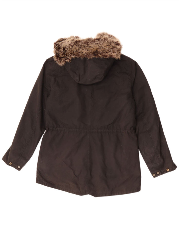 Barbour Veste à capuche en coton ciré pour femme UK 12 Noir moyen