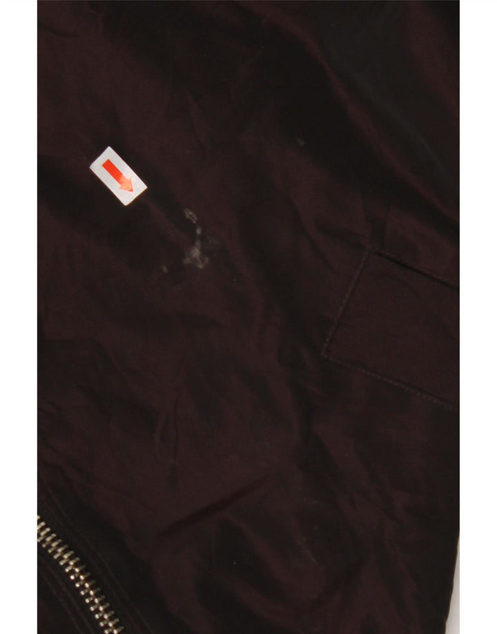 CALVIN KLEIN Veste bomber à capuche surdimensionnée pour femme UK 14 Bordeaux moyen