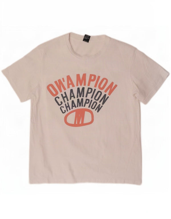 Champion T-Shirt Graphique Homme Blanc Moyen