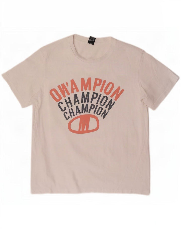 Champion T-Shirt Graphique Homme Blanc Moyen