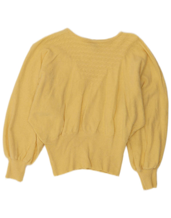 Andre Maurice Pull à col bateau chauve-souris pour femme UK 14 Jaune moyen