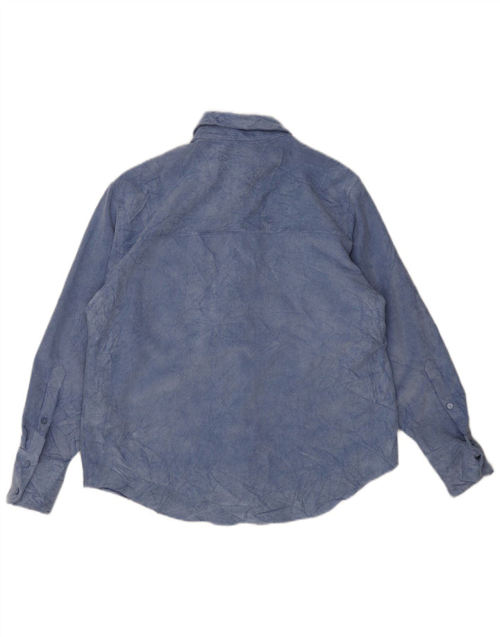 Zara Chemise Polaire Femme UK 14 Bleu Moyen Tie Dye Polyester