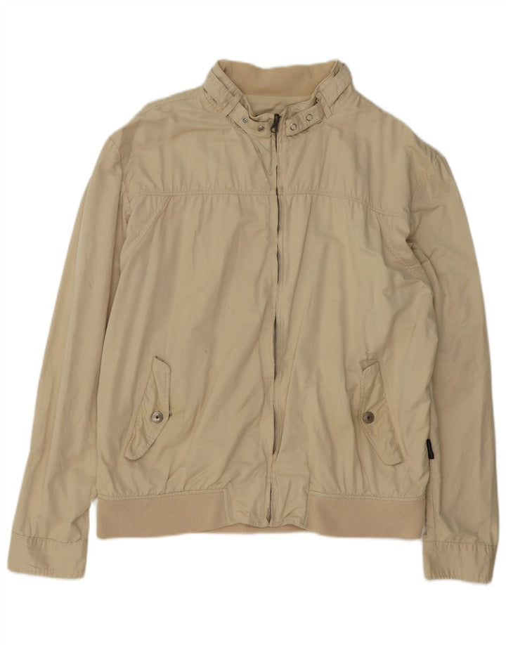 Sergio Tacchini Veste Bomber Homme UK 44 2XL Coton Beige