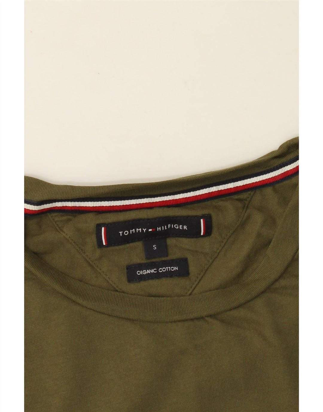 TOMMY HILFIGER T-Shirt Graphique Homme Petit Kaki Coton