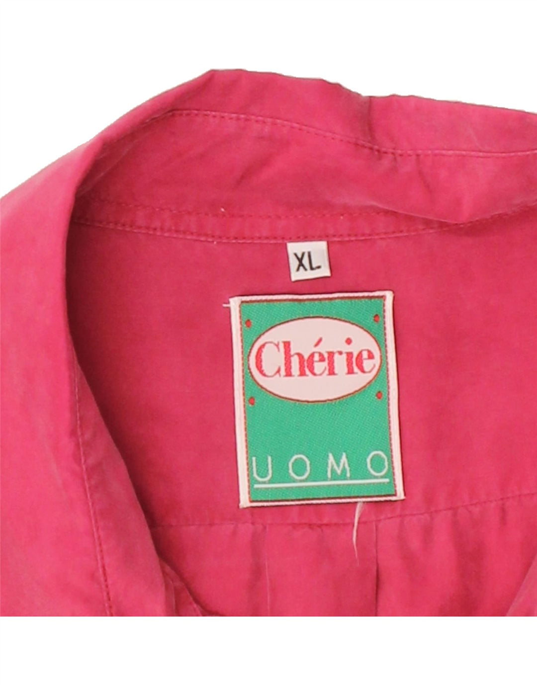 CHERIE Mens Uomo Short Sleeve Shirt XL Pink Vintage cherie and Second-Hand cherie from Messina Hembry 