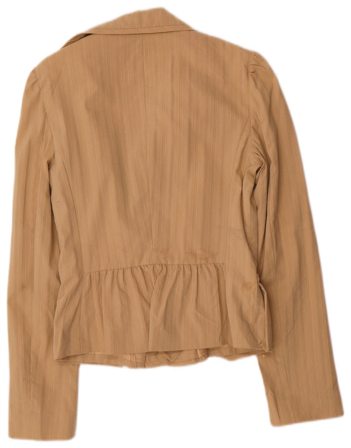 LUISA SPAGNOLI Veste blazer ouverte pour femme IT 40 Petites rayures beiges