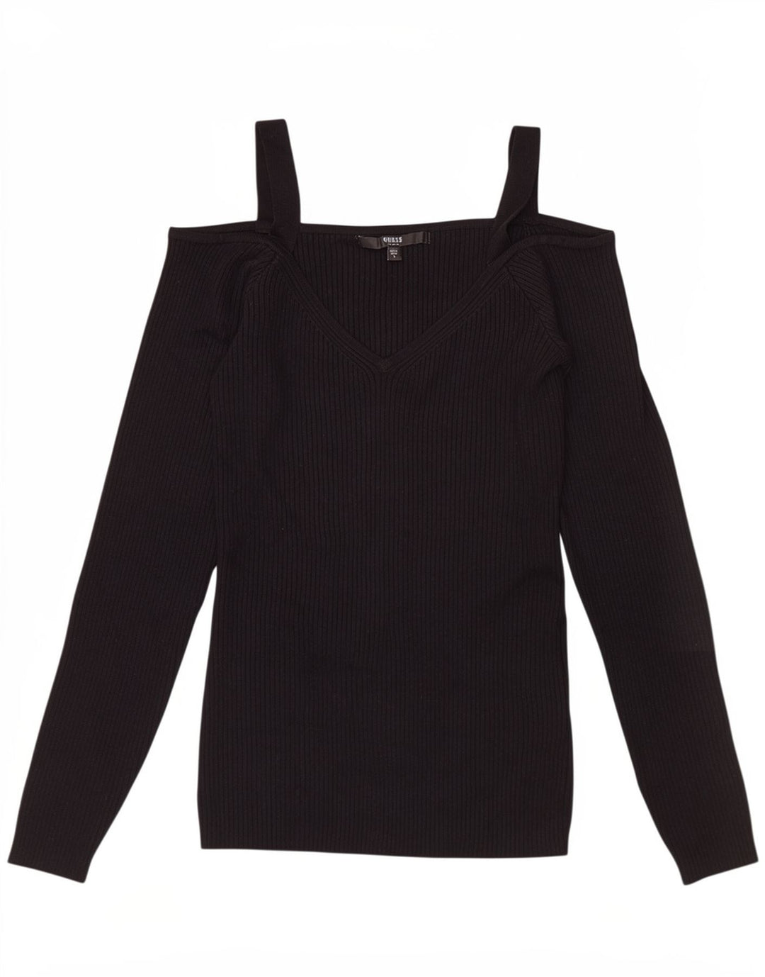 Guess Haut à épaules dénudées pour femme UK 12 Rayonne noire moyenne