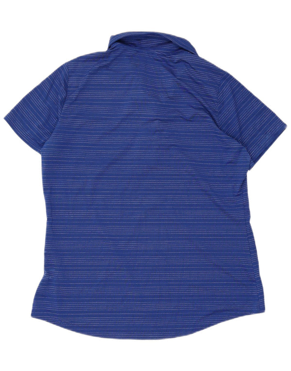 Adidas Polo à manches courtes pour femme Grand bleu rayé en polyester