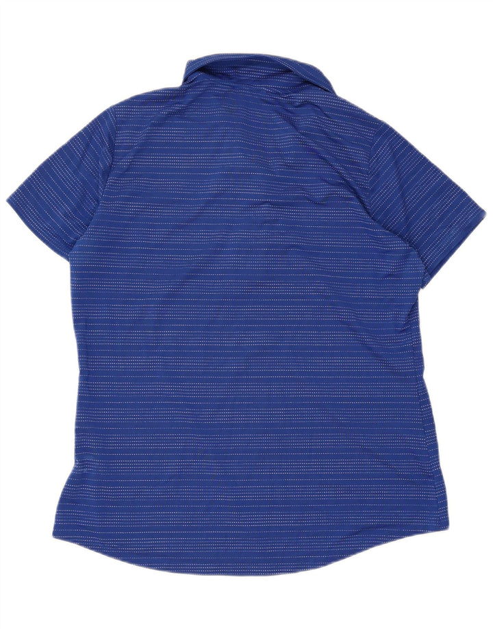 Adidas Polo à manches courtes pour femme Grand bleu rayé en polyester